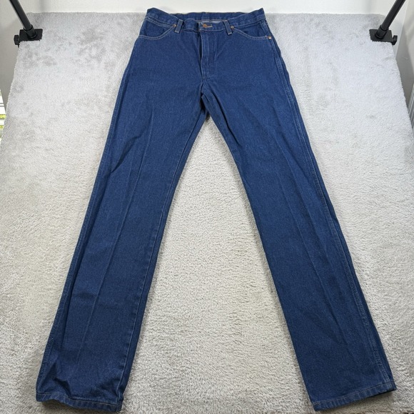 Wrangler Jeans Mens 31x36 Blue 13MWZ Cowboy Western Rodeo Denim Work Dark Wash - Picture 2 of 8